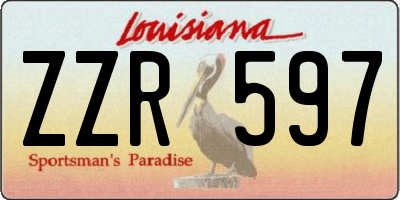 LA license plate ZZR597