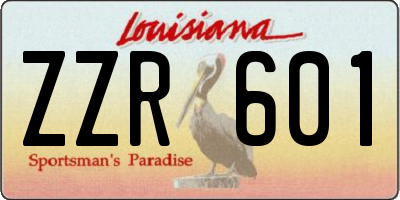 LA license plate ZZR601