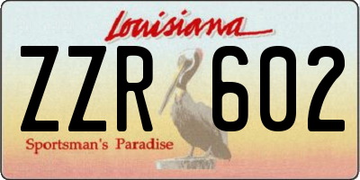 LA license plate ZZR602