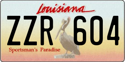 LA license plate ZZR604