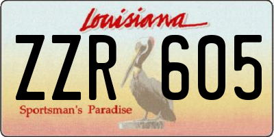 LA license plate ZZR605