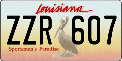 LA license plate ZZR607