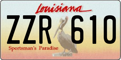 LA license plate ZZR610