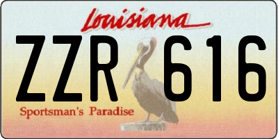 LA license plate ZZR616