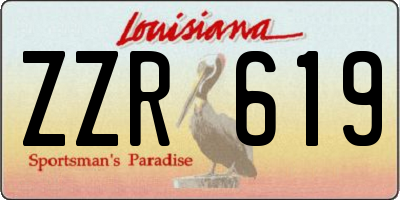 LA license plate ZZR619