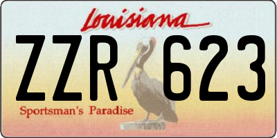 LA license plate ZZR623