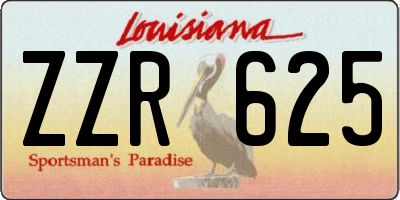 LA license plate ZZR625