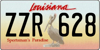 LA license plate ZZR628