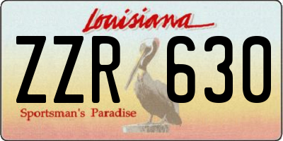 LA license plate ZZR630