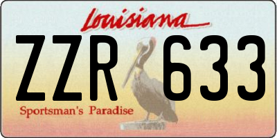 LA license plate ZZR633