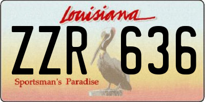 LA license plate ZZR636