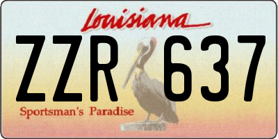 LA license plate ZZR637