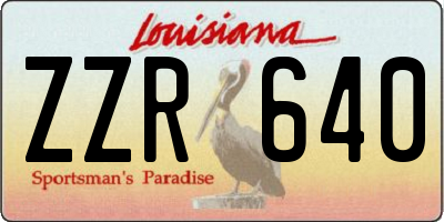 LA license plate ZZR640