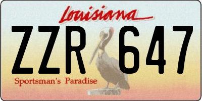 LA license plate ZZR647