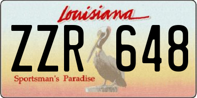 LA license plate ZZR648