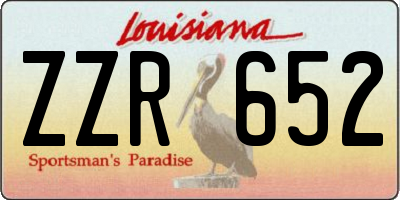 LA license plate ZZR652