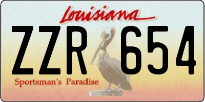LA license plate ZZR654