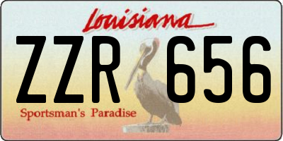 LA license plate ZZR656