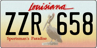 LA license plate ZZR658