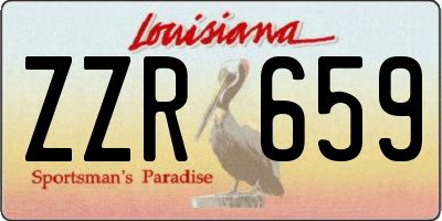 LA license plate ZZR659