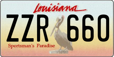 LA license plate ZZR660