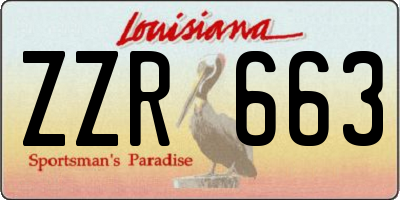 LA license plate ZZR663