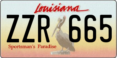 LA license plate ZZR665