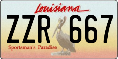 LA license plate ZZR667