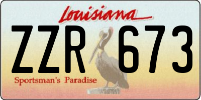 LA license plate ZZR673