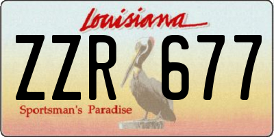 LA license plate ZZR677