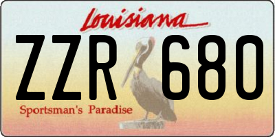 LA license plate ZZR680