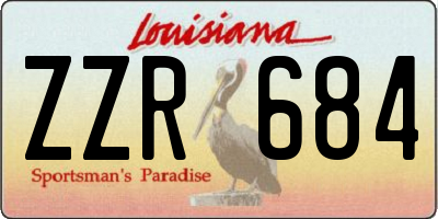 LA license plate ZZR684