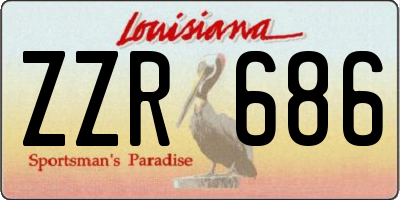 LA license plate ZZR686