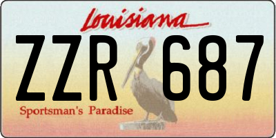 LA license plate ZZR687