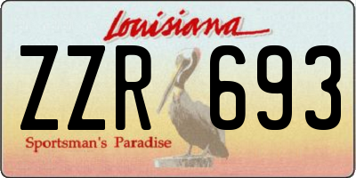 LA license plate ZZR693