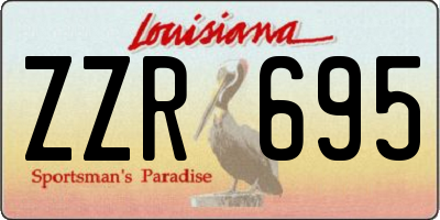 LA license plate ZZR695