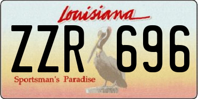 LA license plate ZZR696