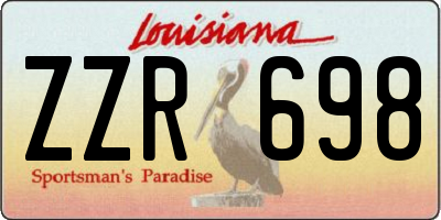 LA license plate ZZR698