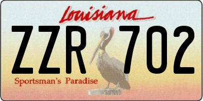 LA license plate ZZR702