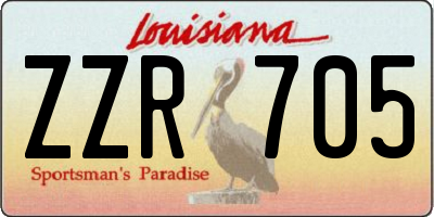 LA license plate ZZR705