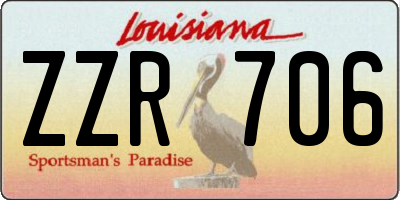 LA license plate ZZR706