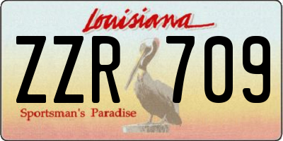 LA license plate ZZR709