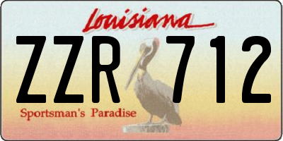 LA license plate ZZR712