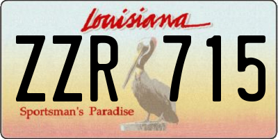 LA license plate ZZR715