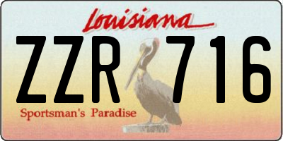 LA license plate ZZR716