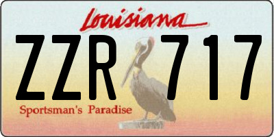 LA license plate ZZR717