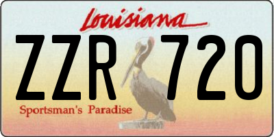 LA license plate ZZR720