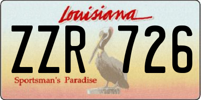 LA license plate ZZR726