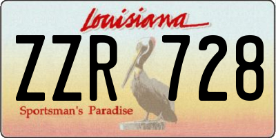 LA license plate ZZR728