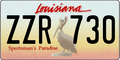 LA license plate ZZR730